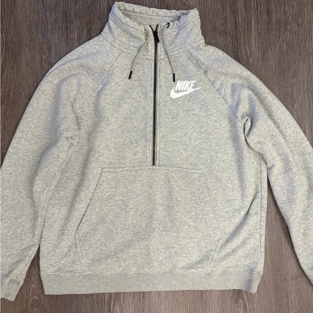Nike Light Gray Heather Half-Zip Pullover